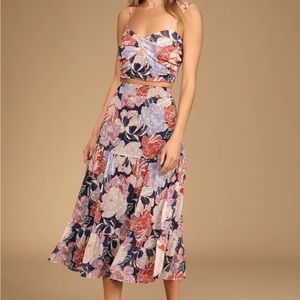 Multi Floral Two Piece MIDI Dress